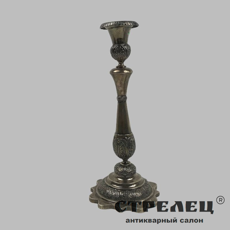 картинка серебряный подсвечник. россия, 1857 год