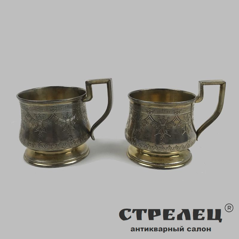 картинка серебряные подстаканники. россия, 1886 год