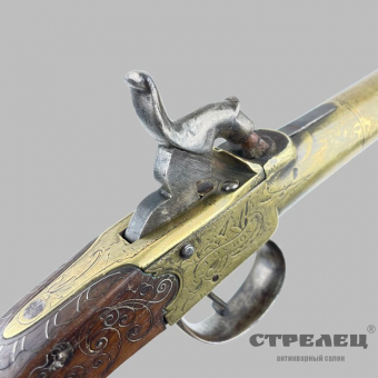 картинка — пистолет капсюльный, морской, украшенный. англия, 19 век